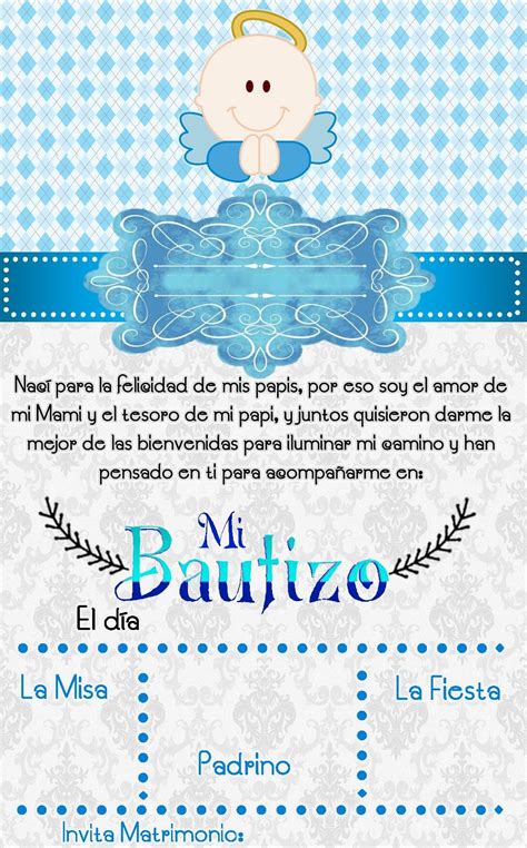 Invitación Niño Bautizo Niño Azul Baby Shawer Eloy Baptism Favors