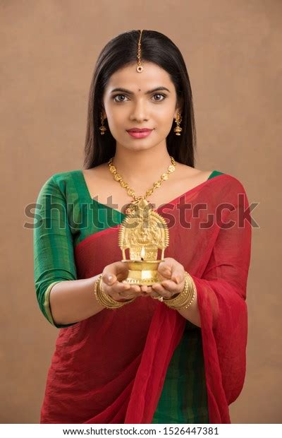 Beautiful Hindu Indian Young Women Praying Stock Photo 1526447381