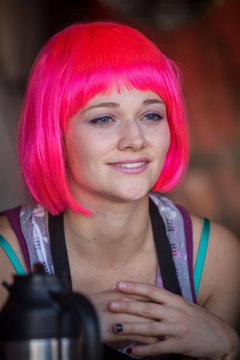 Girl With Fluorescent Pink Hair Alaska State Fair