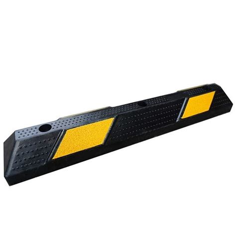 Rubber Parking Curbs 36 X 6 X 4 Black With Yellow Stripes Luneot