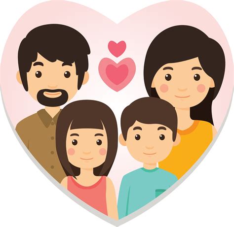 Padre De Familia Feliz Familia De Dibujos Animados Pn
