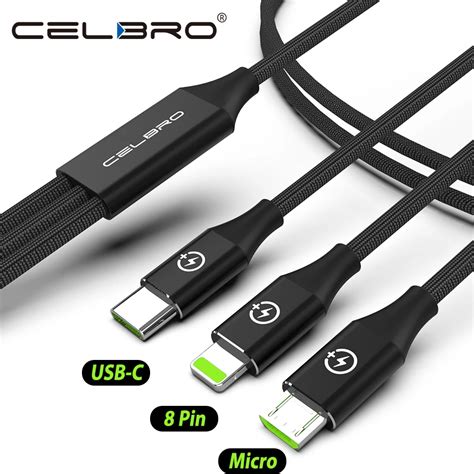 3in1 2in1 Usb Cable Micro Usb Type C Charger Cable Android Type C Wire
