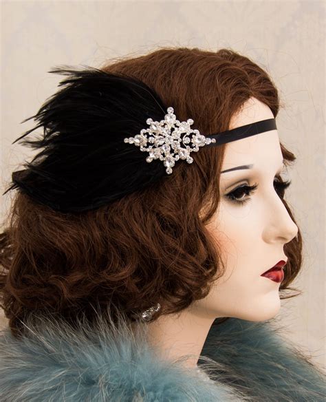 1920s Great Gatsby Headpiece 20s Soiree Flapper Headband Art Deco Hair