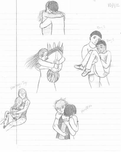 Drawing Reference Hug Pose Sketch Getdrawings