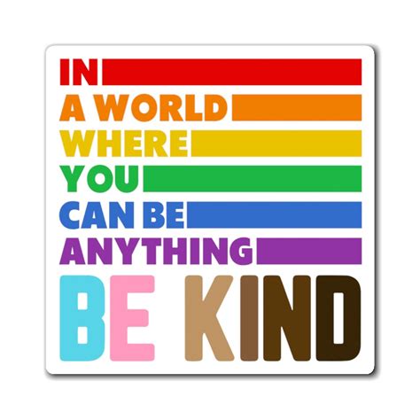 Be Kind Lgbtq Magnetic Bumper Sticker Kindness Lgbt Car Etsy