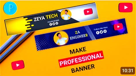 How To Make Professional Youtube Bannerchannel Art Kaise Banaye On
