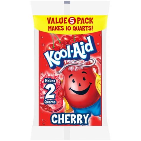 Kool Aid Unsweetened Cherry Artificially Flavored Powdered Soft Drink Mix Value Pack 5 Ct