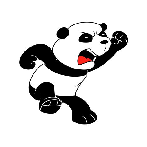 Cute Cartoon Illustration Angry Panda Isolated 5836470 Vector Art At