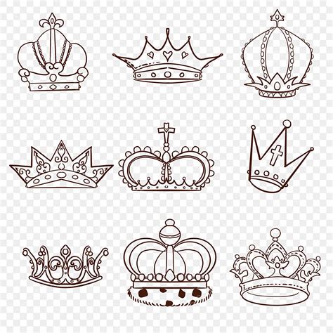Crown Doodle Hd Transparent Simple Black And White Line Drawing Crown