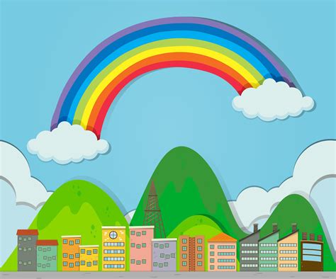 Rainbow Over The City 519813 Download Free Vectors Clipart Graphics