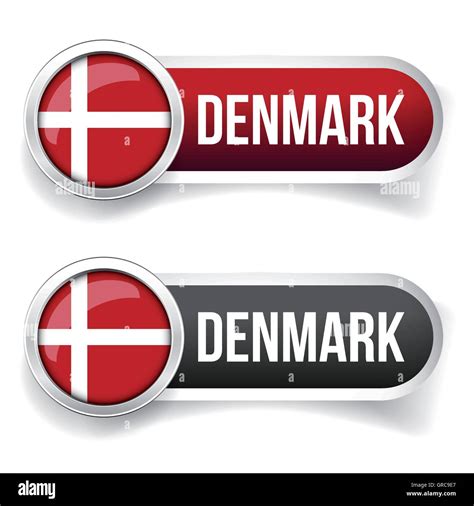 Denmark Flag Button Vector Stock Vector Image And Art Alamy