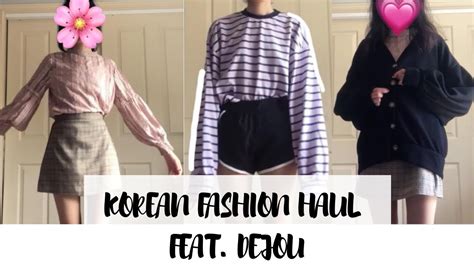 korean fashion haul w dejou try on youtube