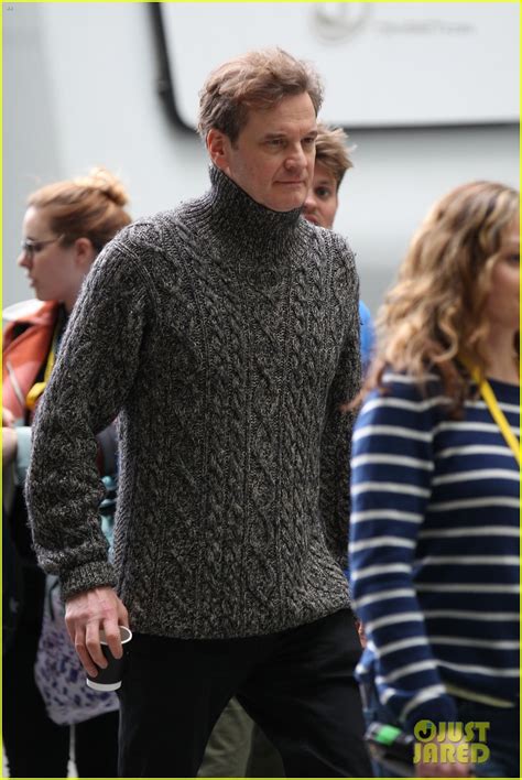 Colin Firth Dons Grey Knitted Sweater While Filming Love Actually For Comic Relief Photo