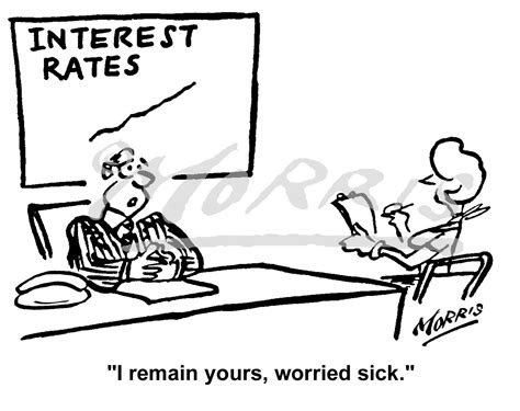 Interest Rates Cartoon Ref 0173bw Business Cartoons