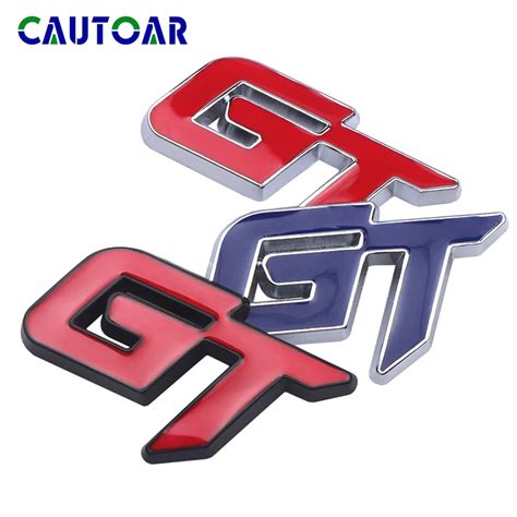 Car Styling 3d Metal Gt Emblem Stickers Auto Chrome Front Grille Badge