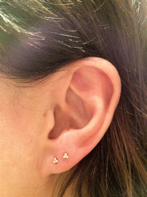 Two Ear Piercings Lobe