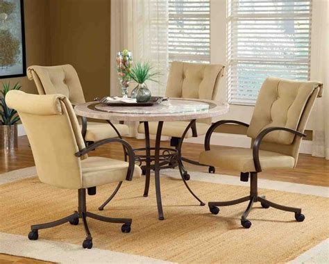 Dining Room Sets With Upholstered Chairs With Casters Dining Room