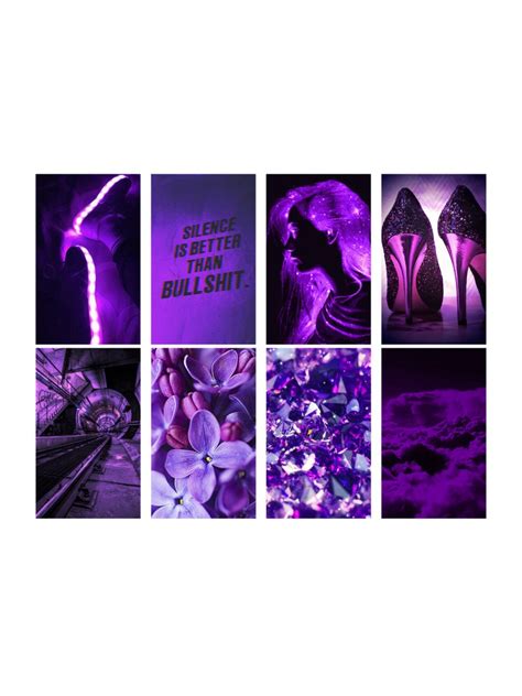 Digital Wall Collage Kit 40pcs Digital Purple Wall Photo Set Etsy