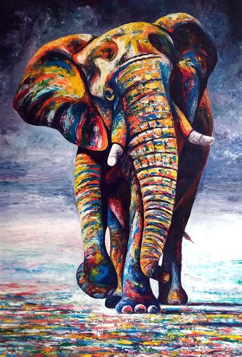 Elephant Acrylic Painting Canvas Painting Elephant Picture