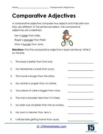 Comparative Adjectives Exercises