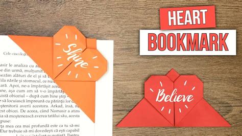 How To Make A Origami Heart Bookmark Easy Bookmark Youtube