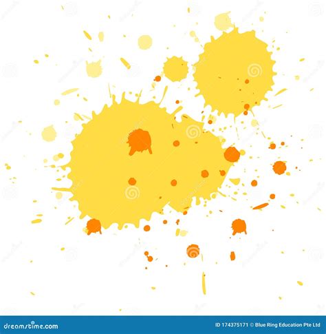 Watercolor Splash In Yellow On White Background Stock Vector