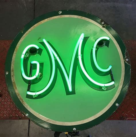 Original Gmc Porcelain And Neon Sign Neon Signs Old Signs Vintage Signs