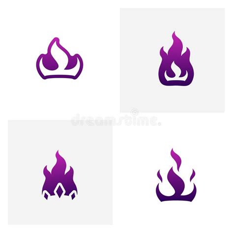 Fire Crown Logo Designs Concept Vector Flame Crown Logo Template