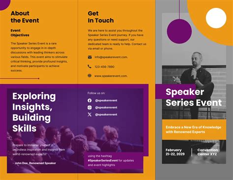 speaker series event brochure venngage