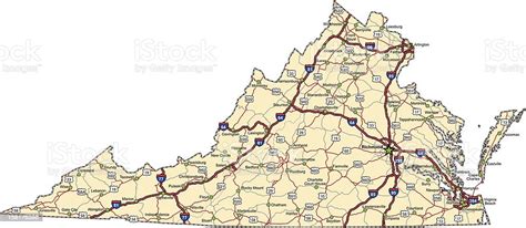 Virginia Highway Map Stock Illustration Download Image Now Istock