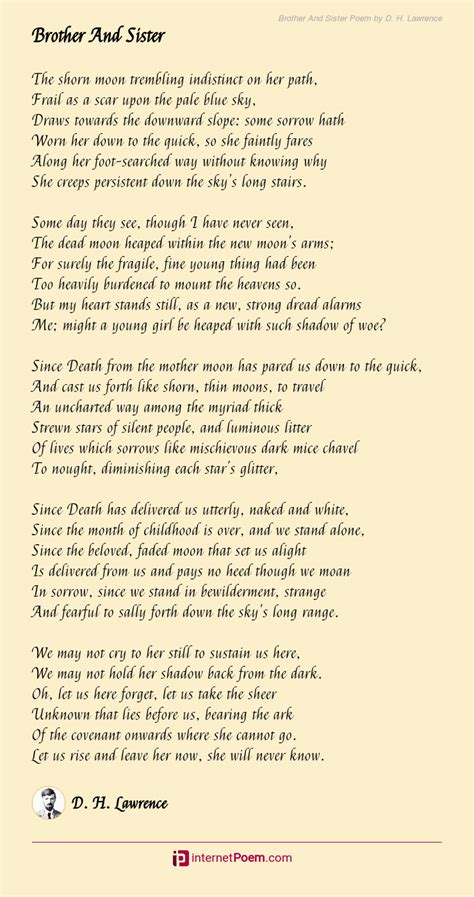 sister to brother poem sweet telegraph