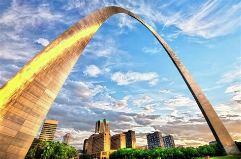 Saint Louis Skyline Morning Under The Arch Photograph By Gregory Ballos