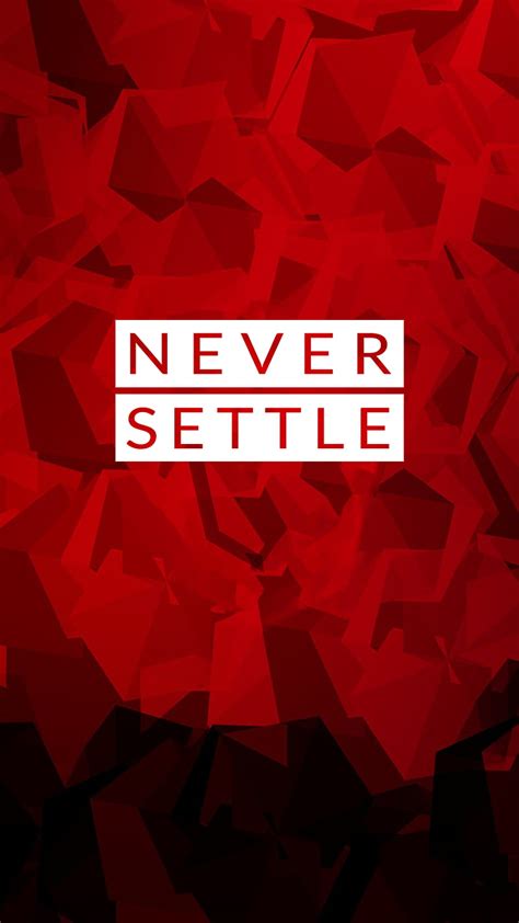 Never Settle 929 Black One Oneplus Plus Red White Hd Phone