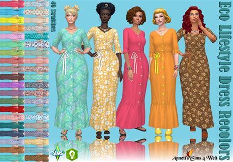 Annett`s Sims 4 Welt Eco Lifestyle Dress Recolors • Sims 4 Downloads