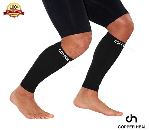 For Exercise Sport Recovery Xl Pair Calf Copper Compression Sleeves