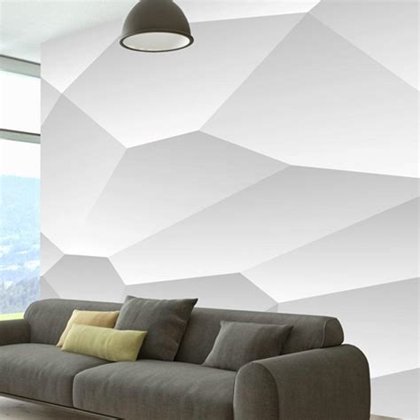 Carta Da Parati 3d Geometria Bianca Ilydecor