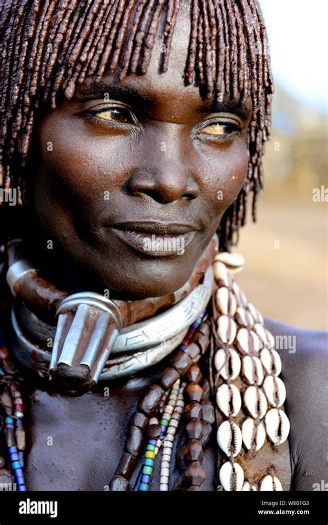 Hamer Woman With Her Traditional Clothes And Ornaments Territory Of