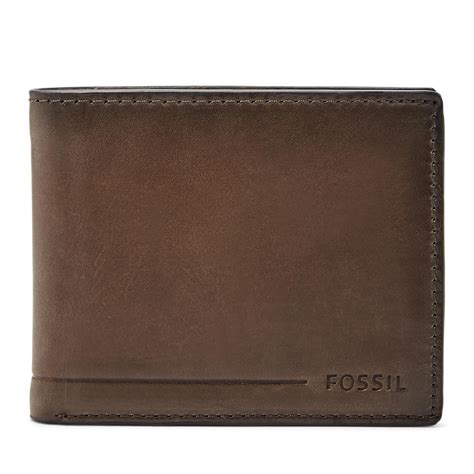 Fossil Leather Allen Rfid Traveler Wallet Sml1547201 In Brown For Men