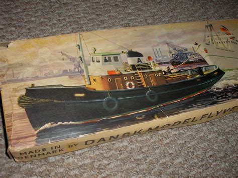 Vintage 1950s Samson Wooden Tugboat Plank On Frame Model Kit 23½