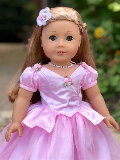 pretty pink pink gown for 18 inch dolls like american girl doll the gown is made of beautiful