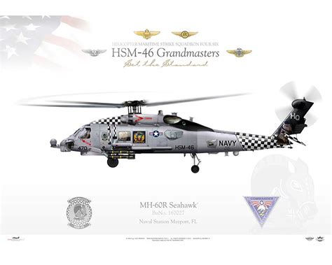 Aircraft Profile Print Of Mh 60r Seahawk Hsm 46 Grandmasters Hq470