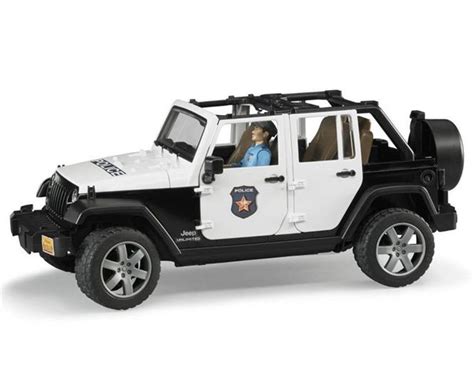 Bruder 116 Jeep Rubicon Police Car W Policeman Toy Nz