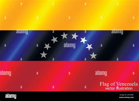 Flag Of Venezuela With Folds Colorful Illustration With Flag For