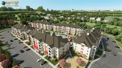 Aerial View Residential Landscape Community Of Exterior Rendering