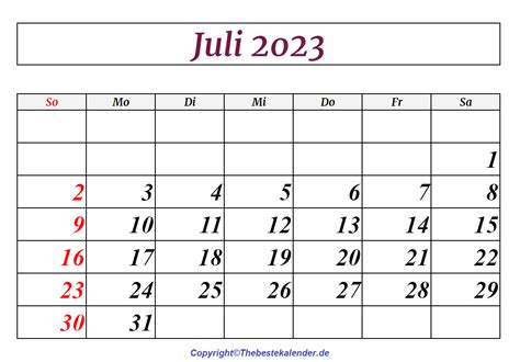 Juli 2023 Kalender The Beste Kalender