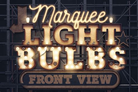 Marquee Light Bulbs Front View Pre Designed Photoshop Graphics