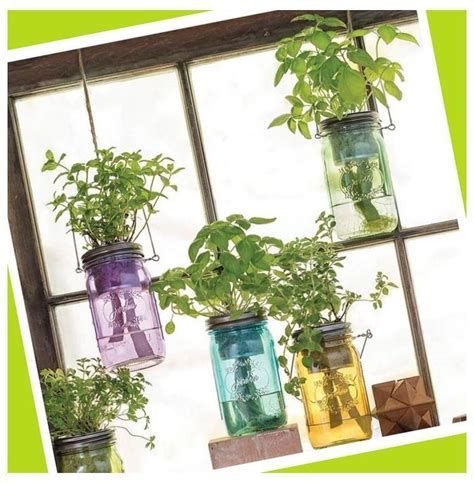 How to make a mason jar herb garden. Self-Watering Mason Jar Indoor Herb Garden | Mason Jar ...