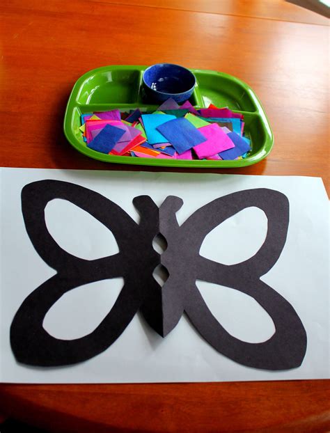 Tissue Paper Butterflies Playdough To Plato Preschool Crafts