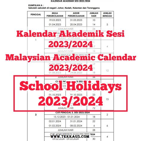 Academic Calendar And School Holidays 2023 For Malaysian Students