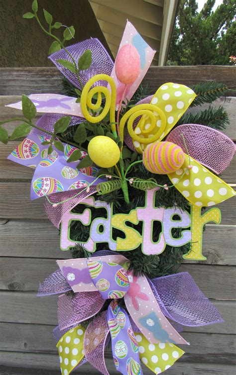 24 Easter Wreath Easter Egg Door Decor Easter Bunny Swag | Etsy | Easter wreaths, Spring easter ...